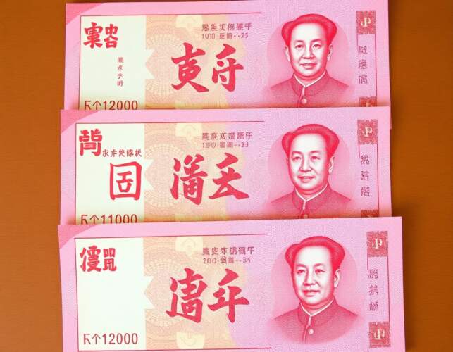 Yuan currency notes representing China's economy